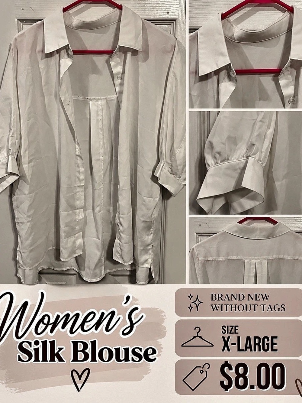 White Blouse Size XL Like New